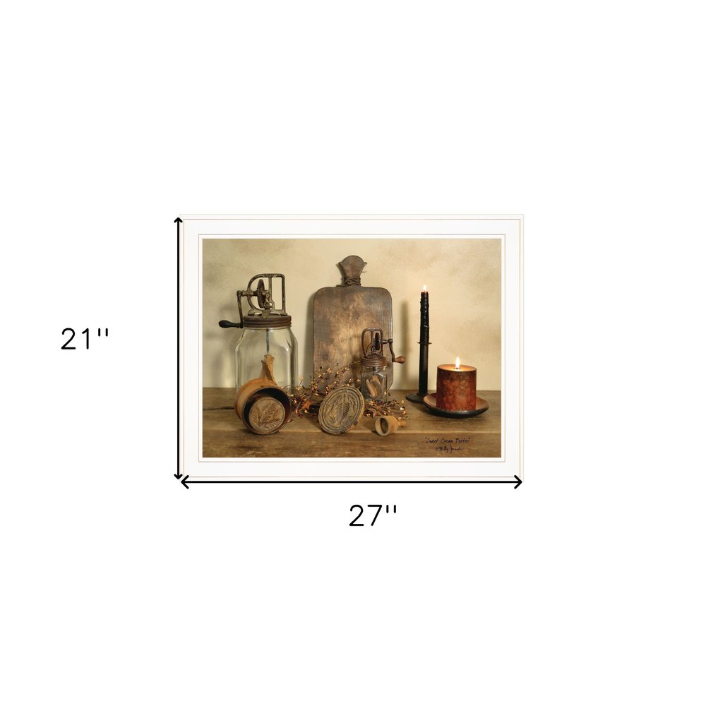 Sweet Cream Butter 3 White Framed Print Wall Art — view 4