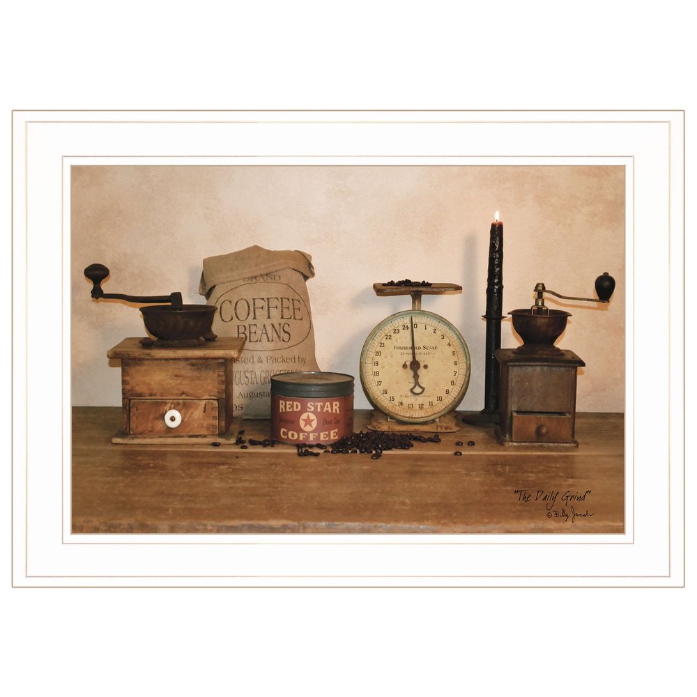 The Daily Grind 5 White Framed Print Wall Art — view 1