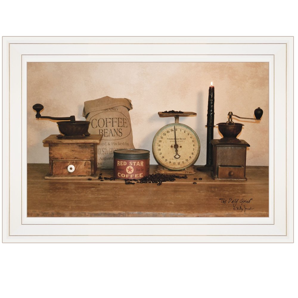 The Daily Grind 1 White Framed Print Wall Art — view 1