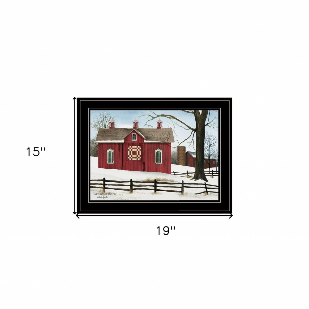 Lovers Knot Quilt Block Barn 2 Black Framed Print Wall Art — view 3