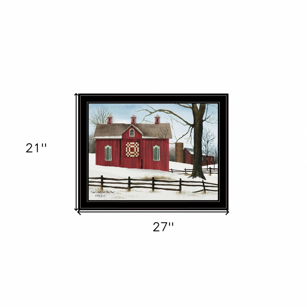 Lovers Knot Quilt Block Barn 4 Black Framed Print Wall Art — view 4