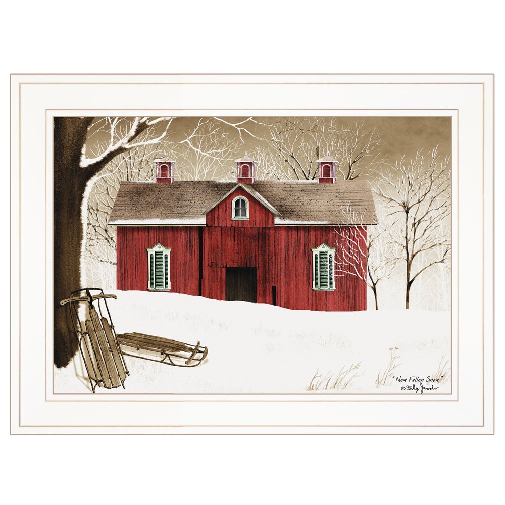 New Fallen Snow 1 White Framed Print Wall Art — view 1