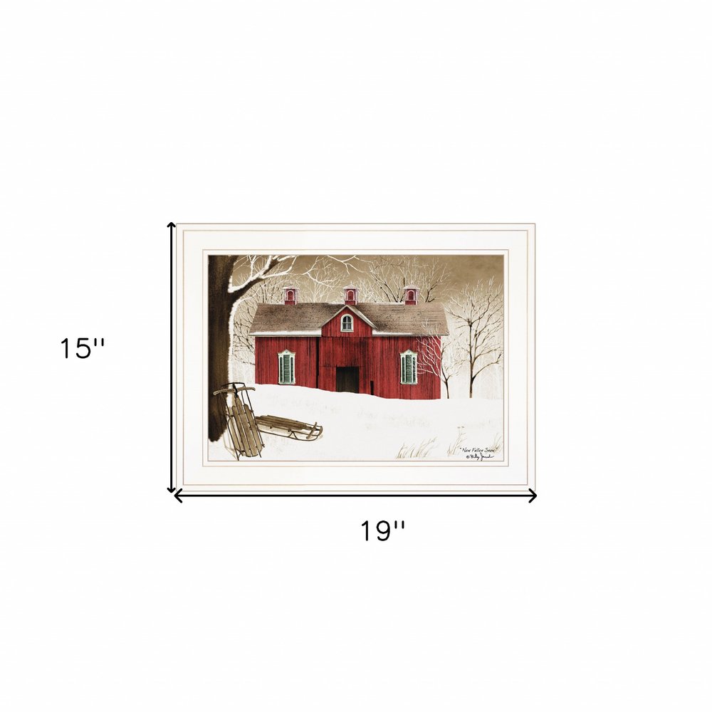 New Fallen Snow 1 White Framed Print Wall Art — view 3
