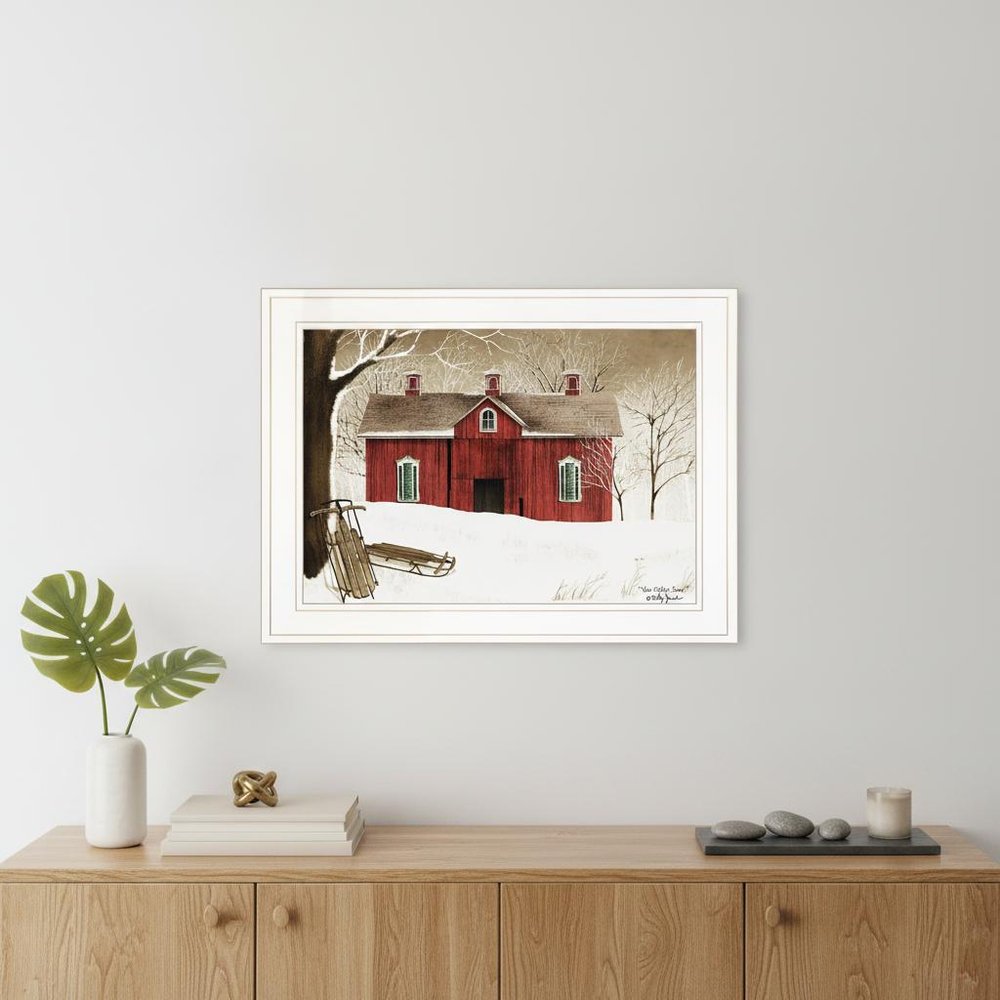New Fallen Snow 1 White Framed Print Wall Art — view 4