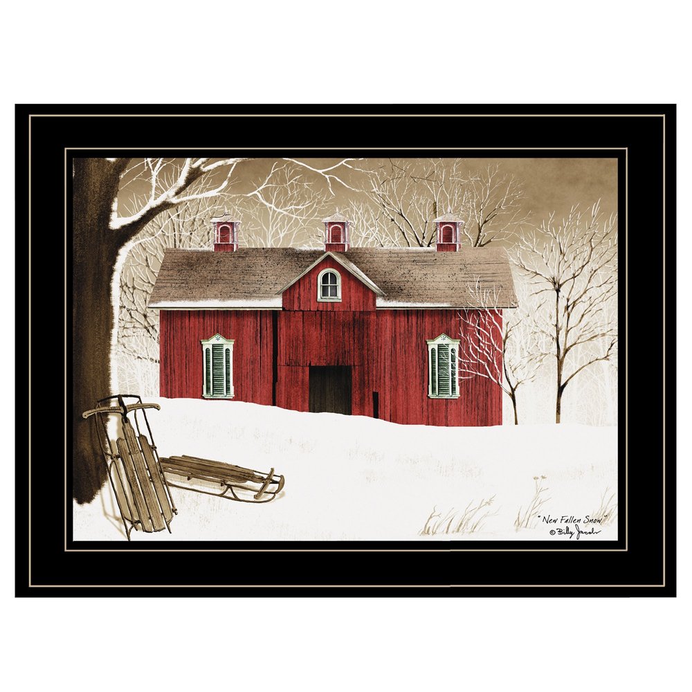 New Fallen Snow 2 Black Framed Print Wall Art — view 1