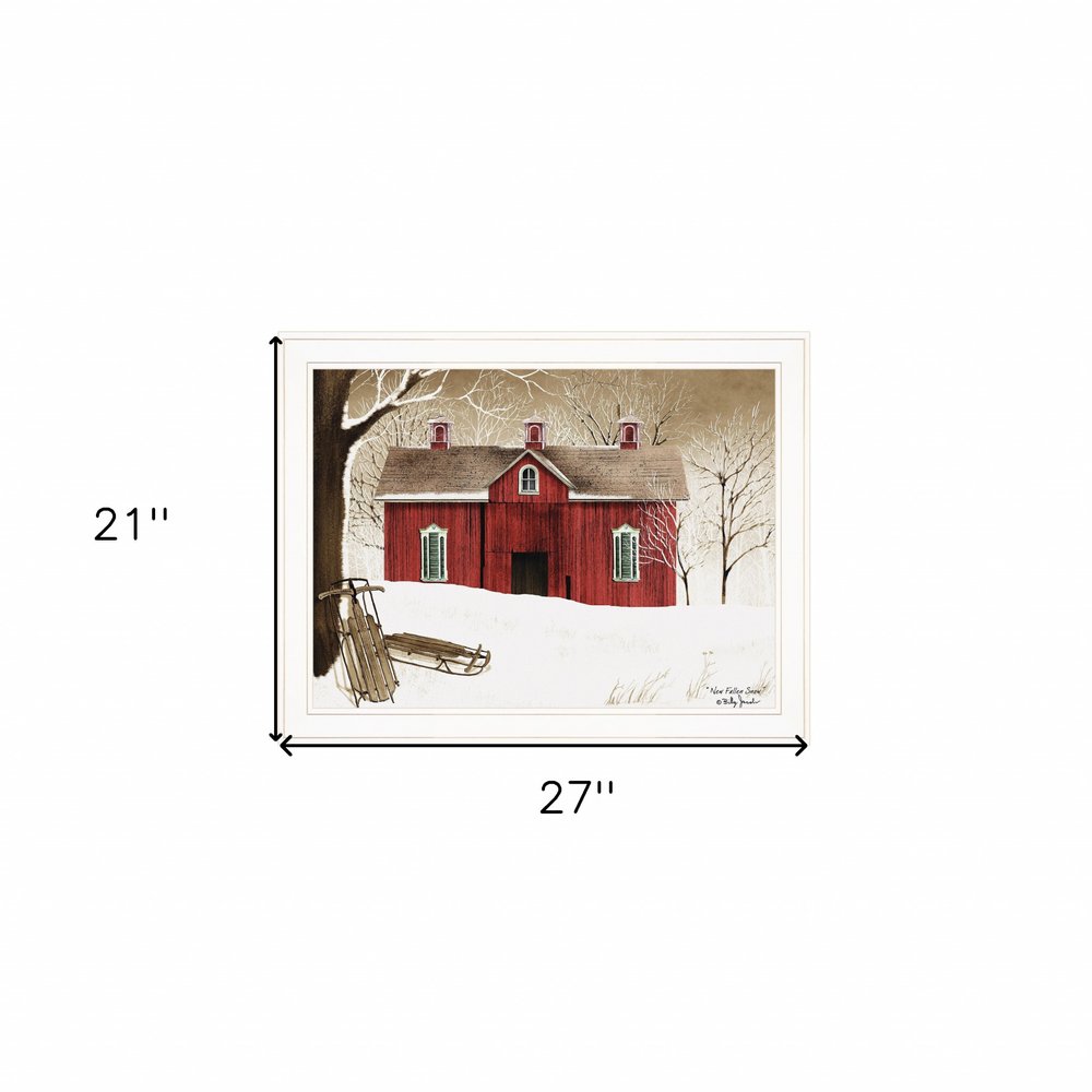 New Fallen Snow 3 White Framed Print Wall Art — view 4
