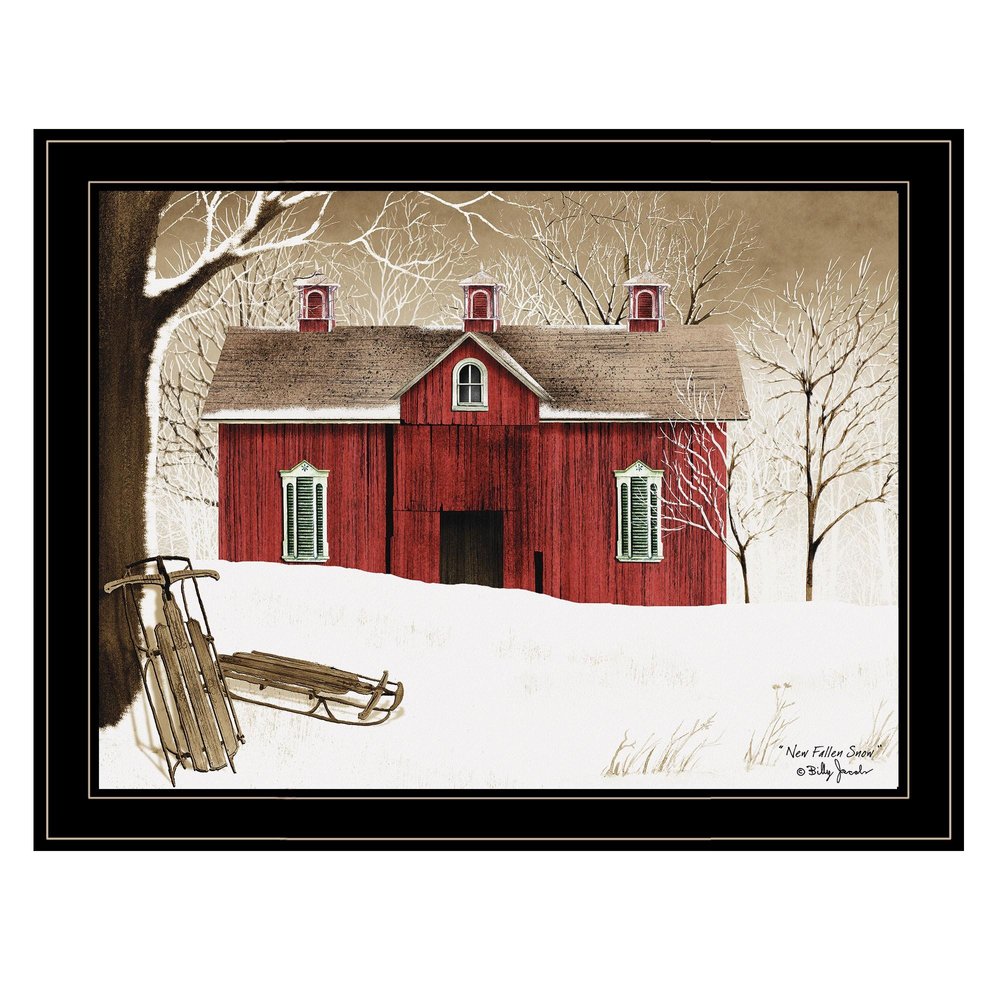 New Fallen Snow 4 Black Framed Print Wall Art — view 1