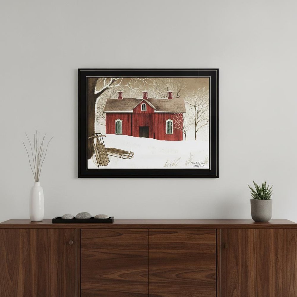 New Fallen Snow 4 Black Framed Print Wall Art — view 6