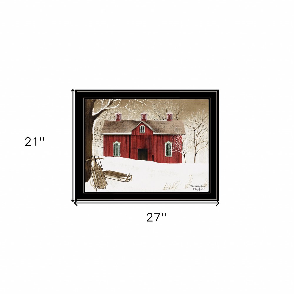 New Fallen Snow 4 Black Framed Print Wall Art — view 5