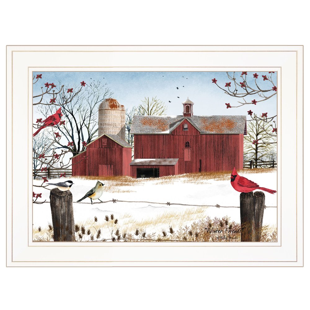 Winter Friends 2 White Framed Print Wall Art — view 1