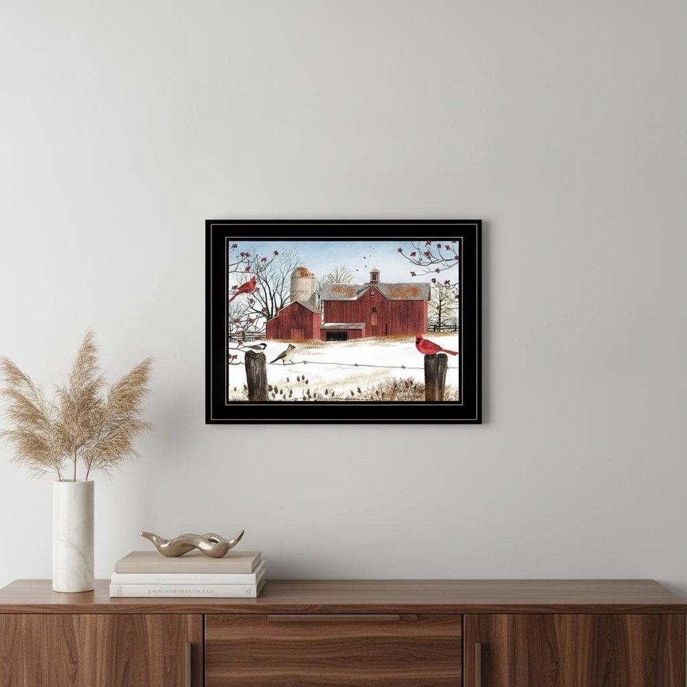 Winter Friends 3 Black Framed Print Wall Art — view 6