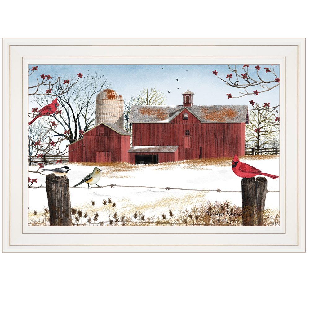Winter Friends 1 White Framed Print Wall Art — view 1
