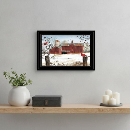 Winter Days Black Framed Print Wall Art