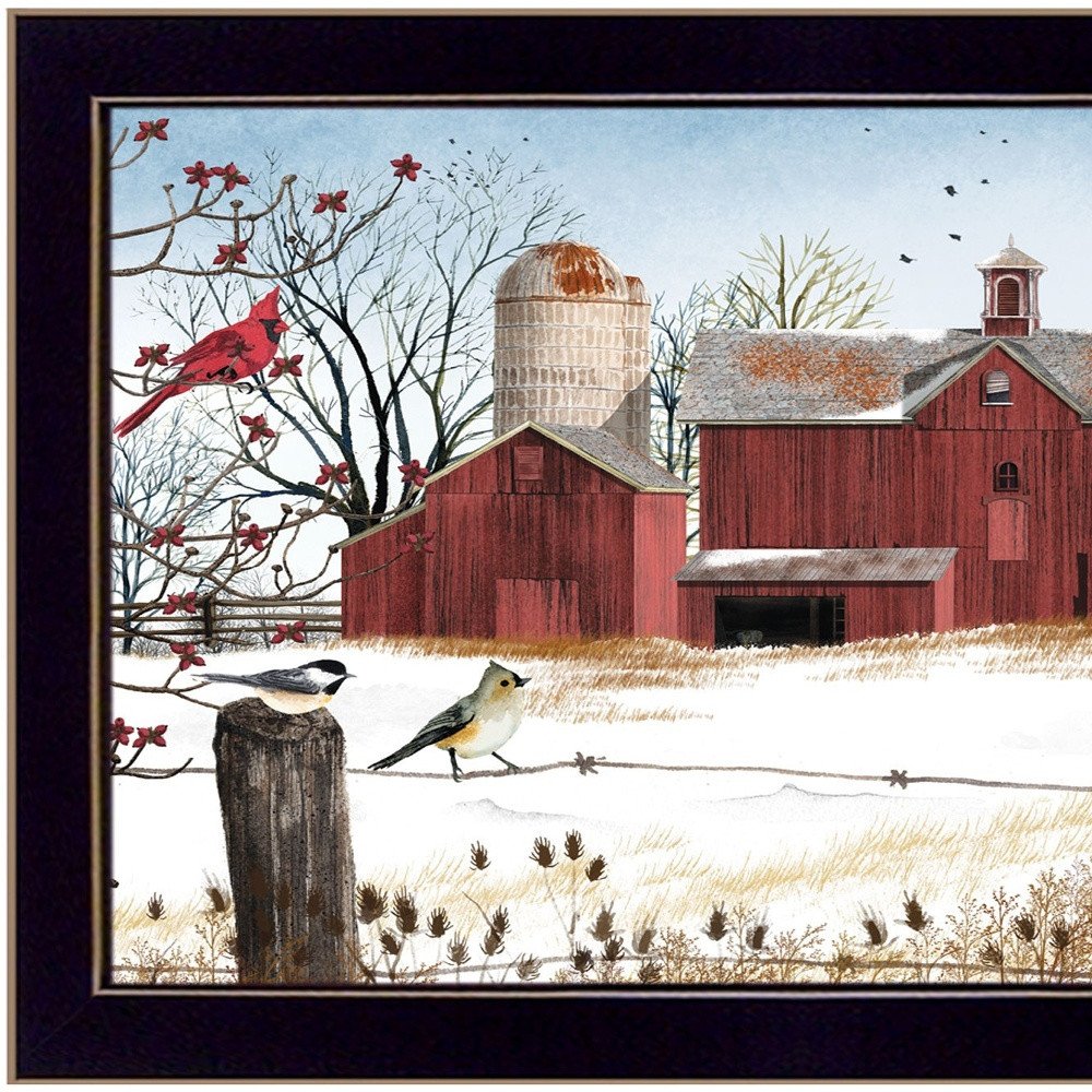 Winter Friends 2 Black Framed Print Wall Art — view 3