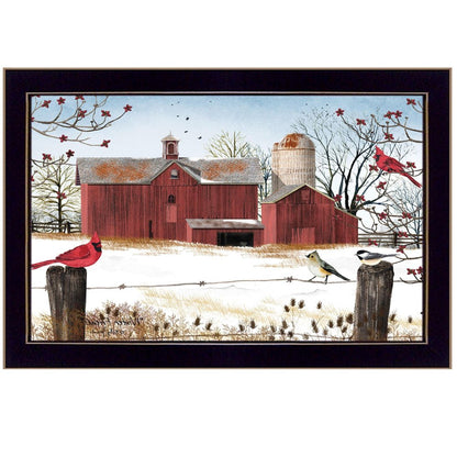 Winter Friends 2 Black Framed Print Wall Art