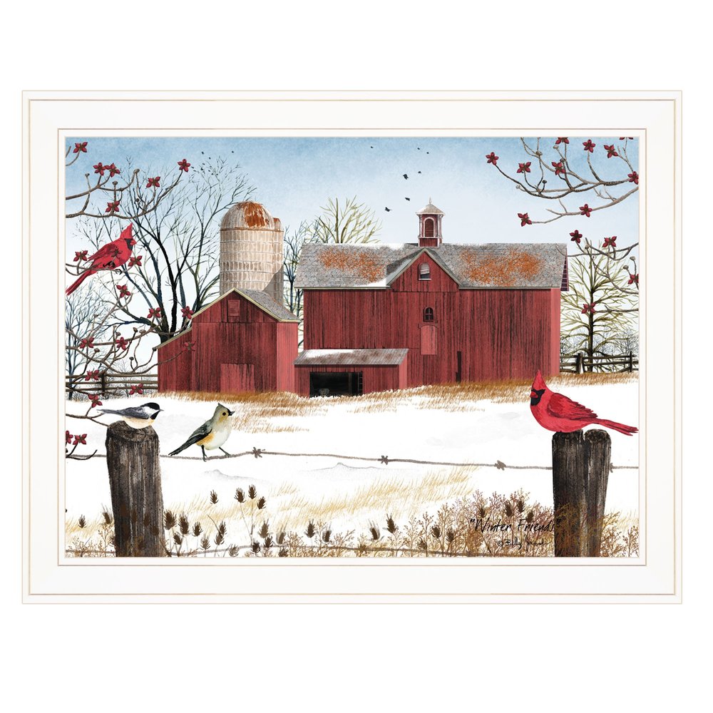 Winter Friends 7 White Framed Print Wall Art — view 1