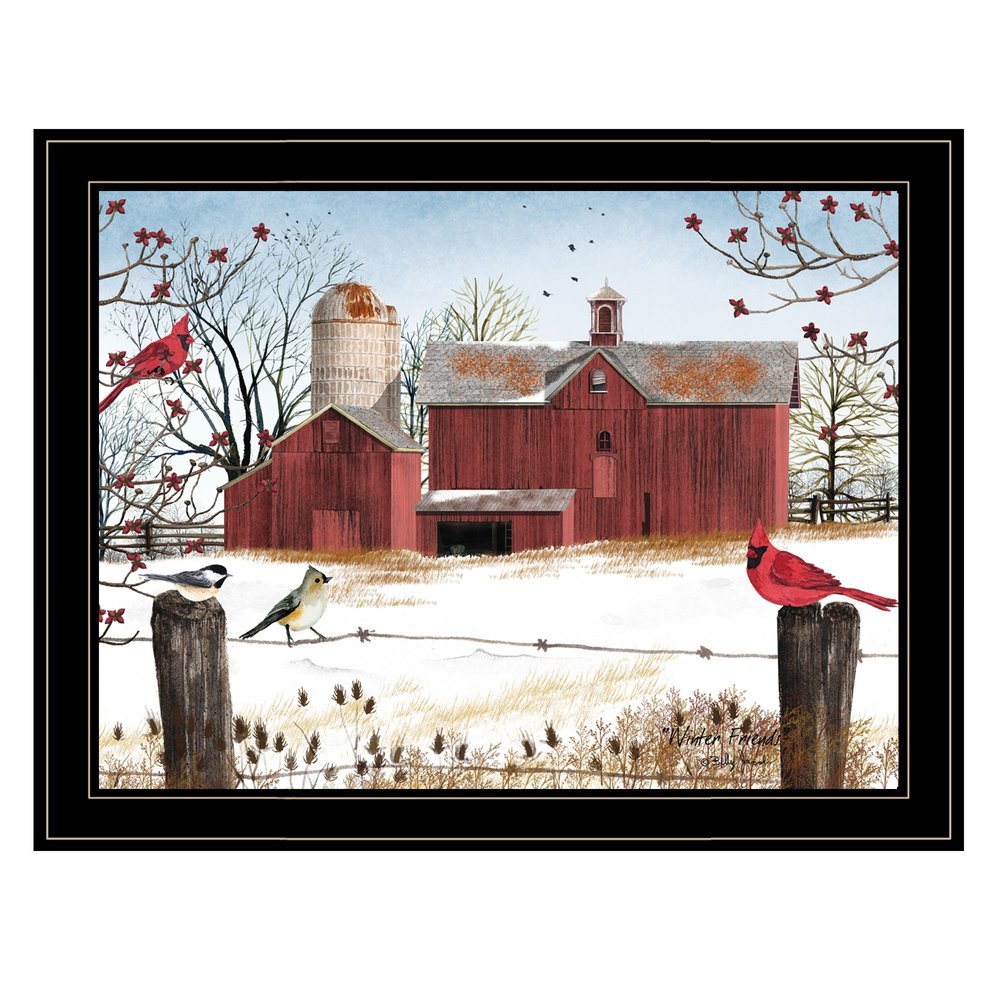 Winter Friends 8 Black Framed Print Wall Art — view 1