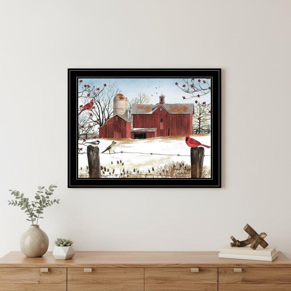 Winter Friends 8 Black Framed Print Wall Art — view 6