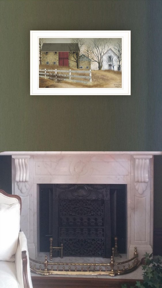 The Old Stone Barn 1 White Framed Print Wall Art — view 2