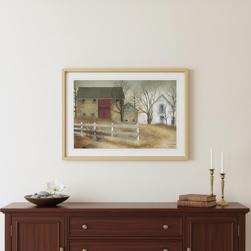 The Old Stone Barn 1 White Framed Print Wall Art — view 5