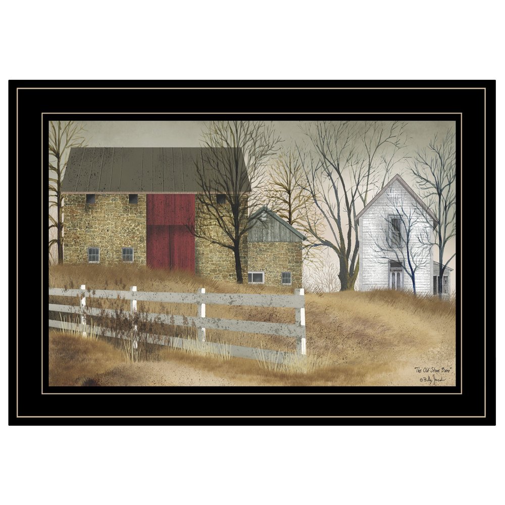 The Old Stone Barn 2 Black Framed Print Wall Art — view 1