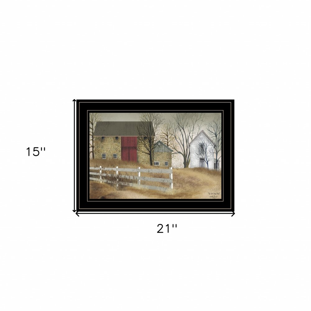The Old Stone Barn 2 Black Framed Print Wall Art — view 4