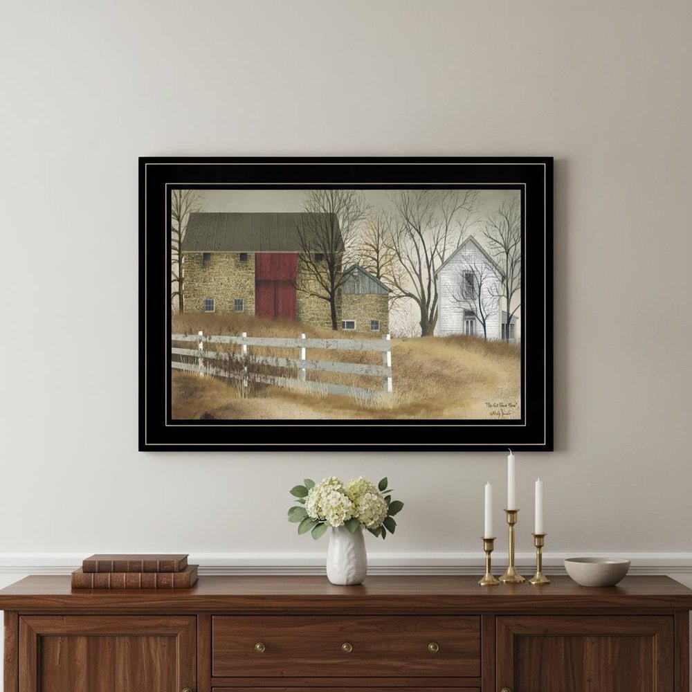 The Old Stone Barn 2 Black Framed Print Wall Art — view 5