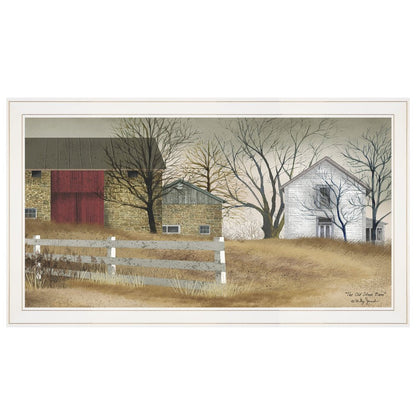 The Old Stone Barn 3 White Framed Print Wall Art HomeRoots