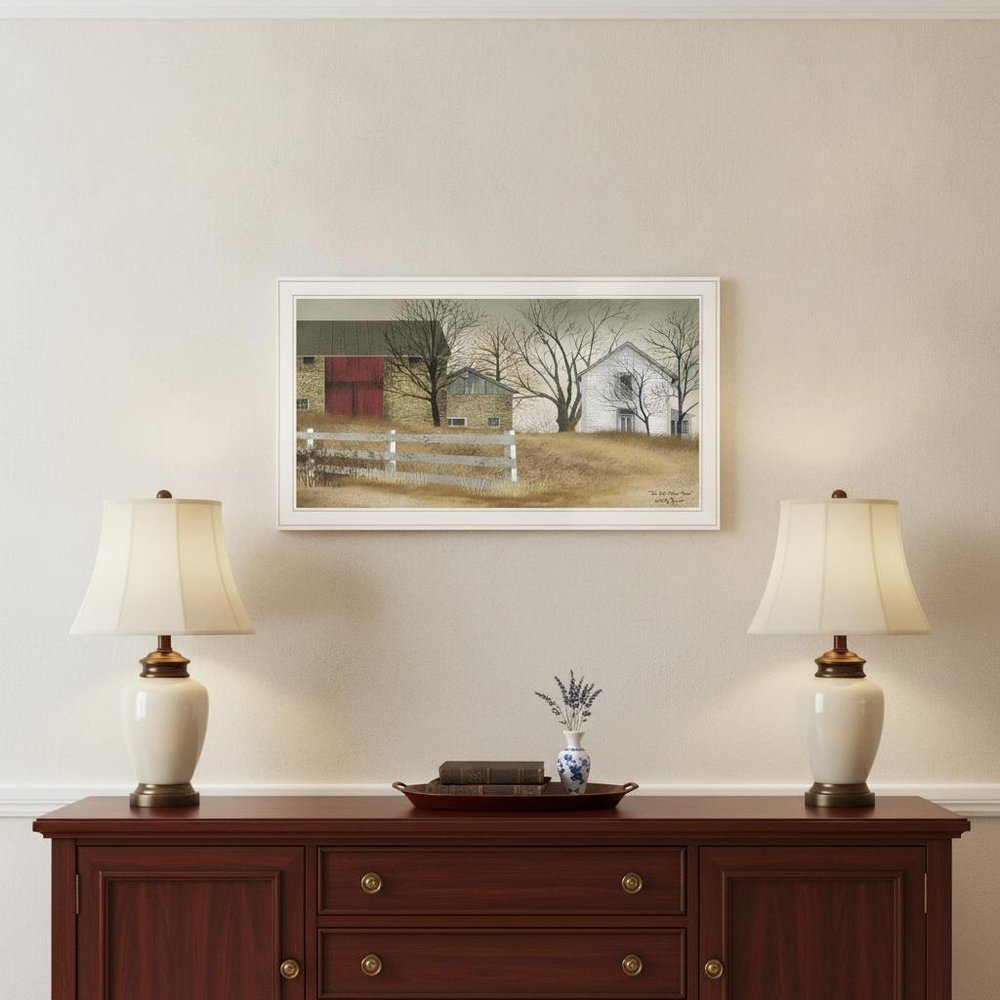 The Old Stone Barn 3 White Framed Print Wall Art — view 1