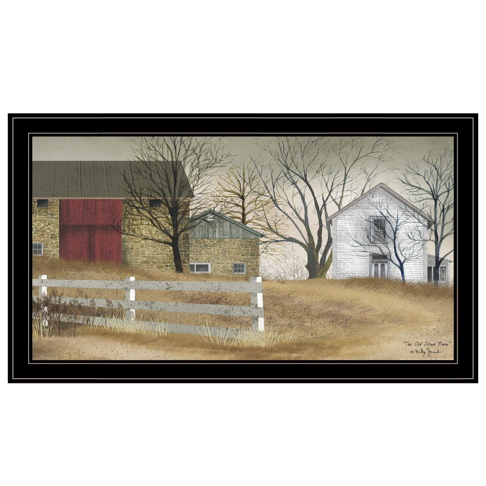The Old Stone Barn 4 Black Framed Print Wall Art — view 1