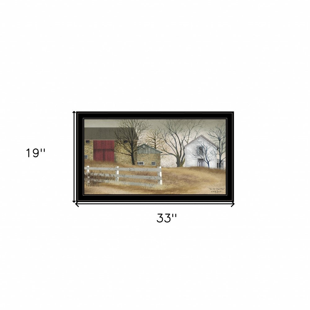 The Old Stone Barn 4 Black Framed Print Wall Art — view 3