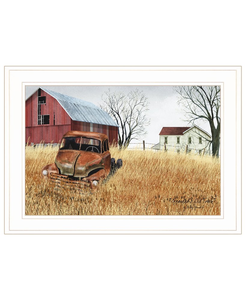 Granddads Old Truck 6 White Framed Print Wall Art — view 1