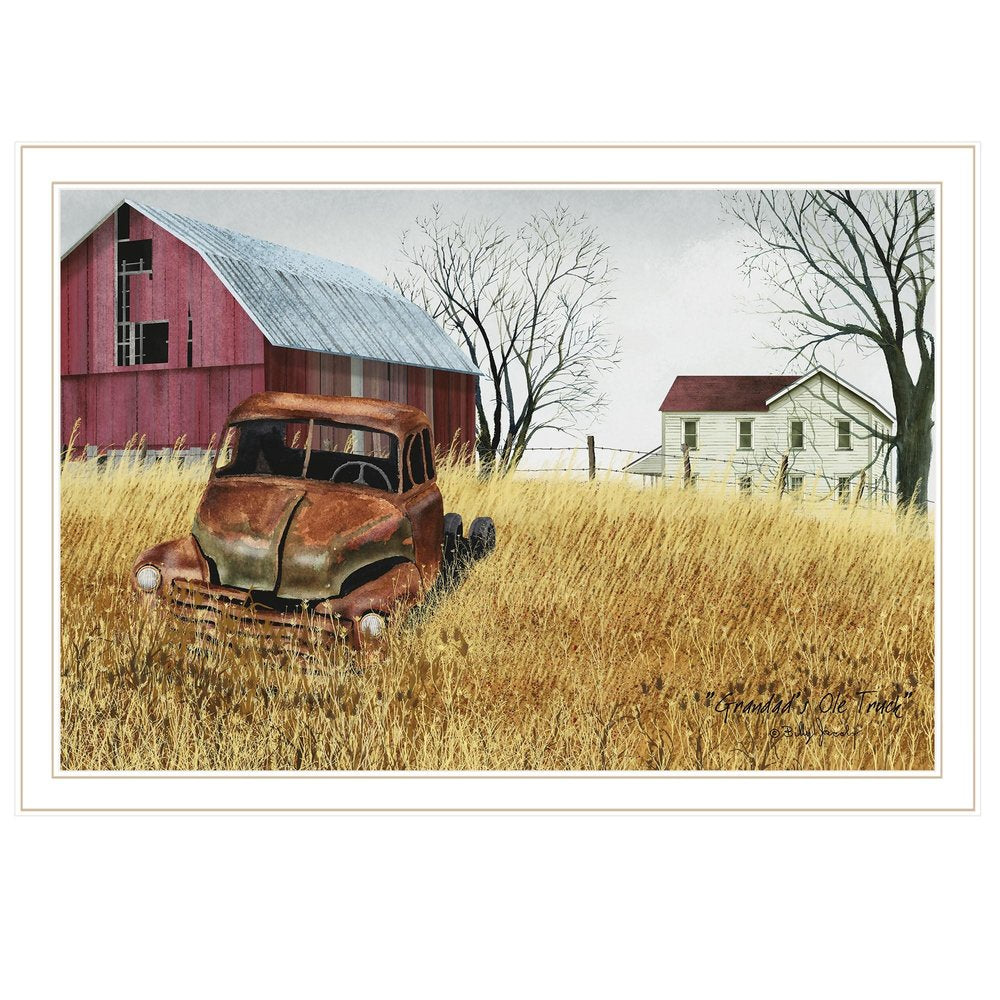 Granddads Old Truck 10 White Framed Print Wall Art — view 1