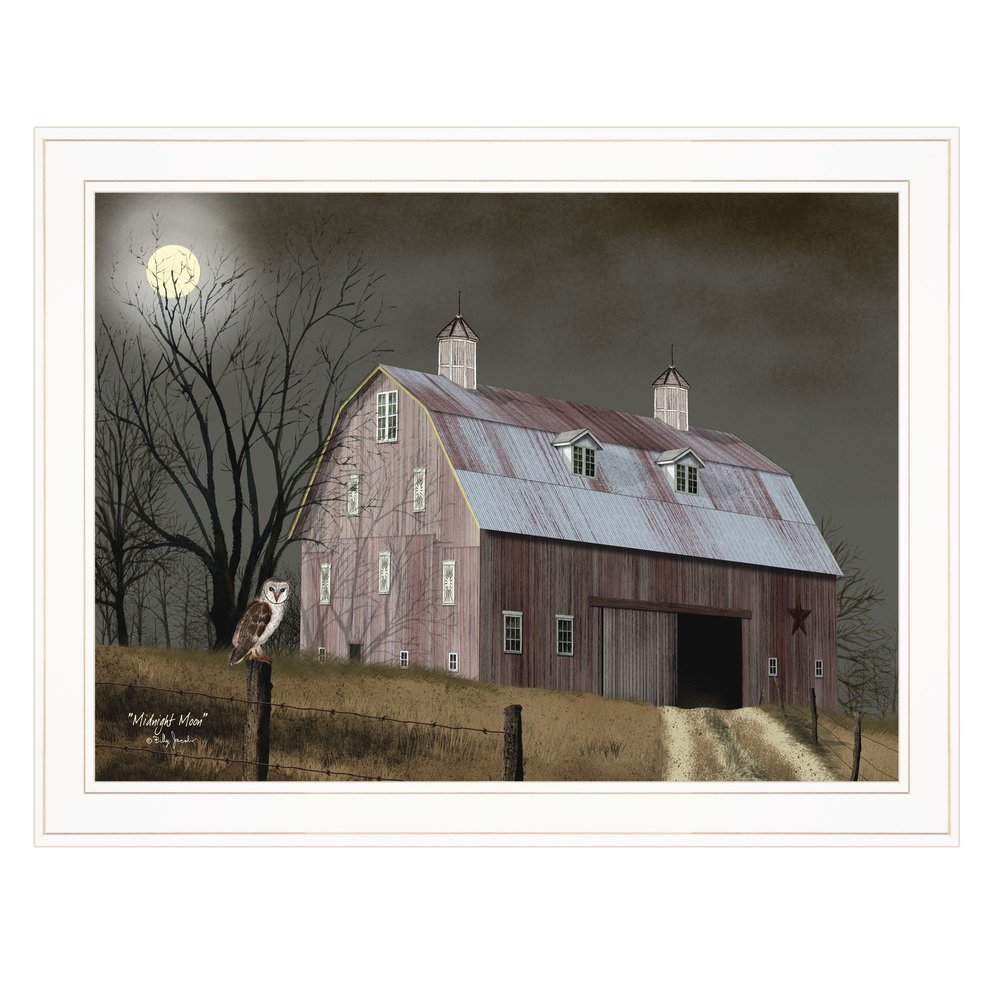 Midnight Moon 5 White Framed Print Wall Art — view 1