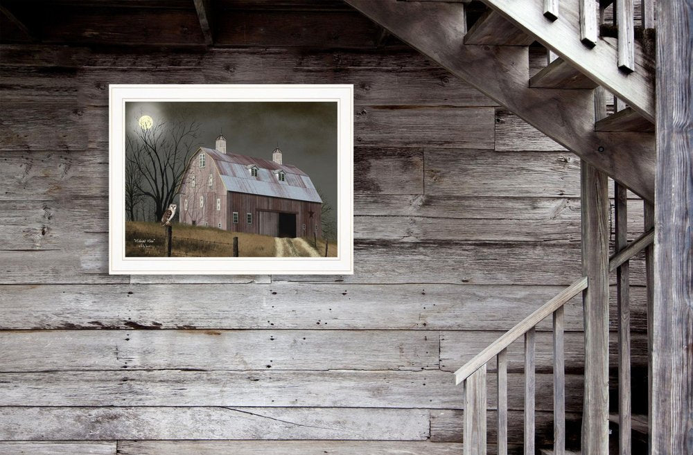 Midnight Moon 5 White Framed Print Wall Art — view 2