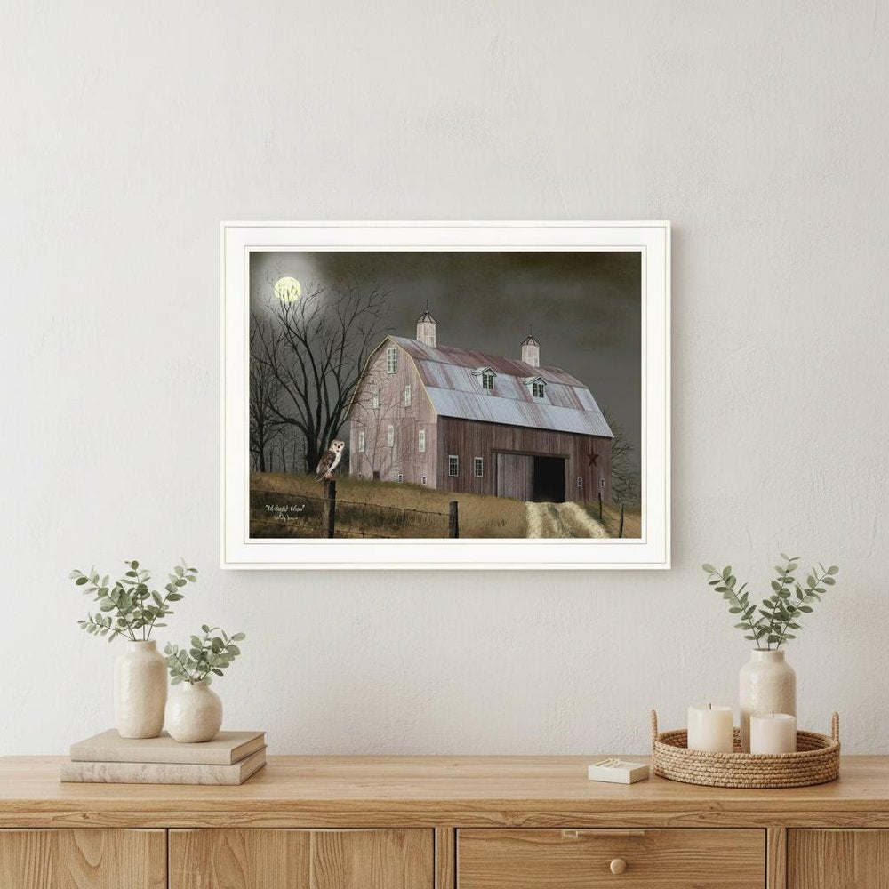 Midnight Moon 5 White Framed Print Wall Art — view 7