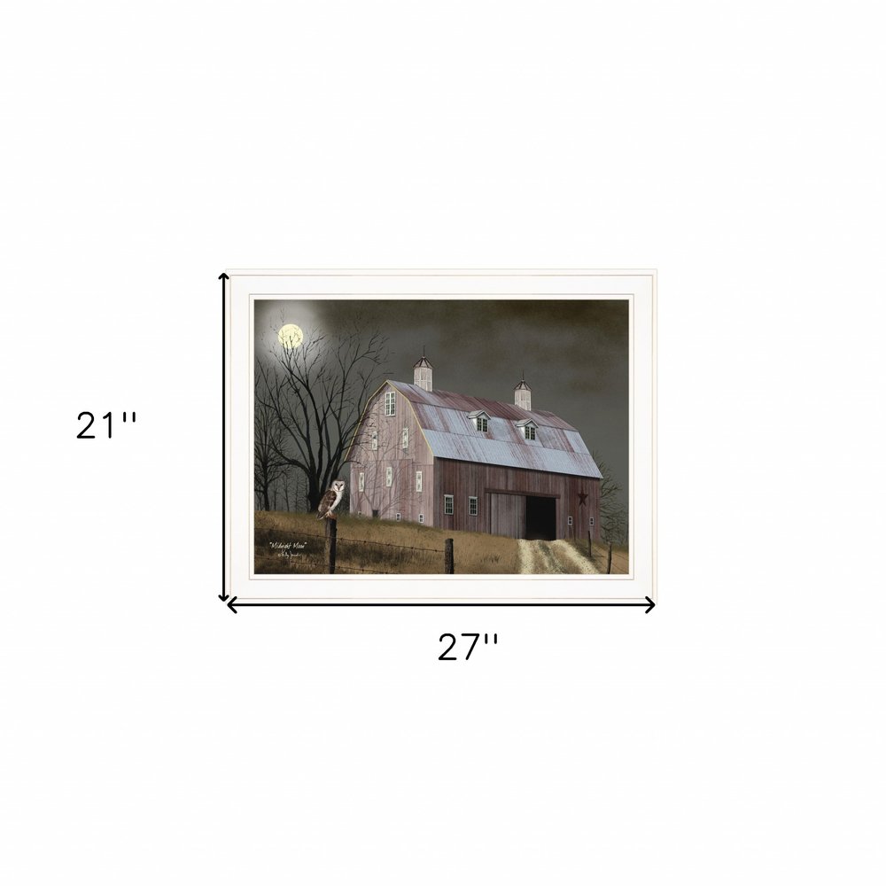 Midnight Moon 5 White Framed Print Wall Art — view 6