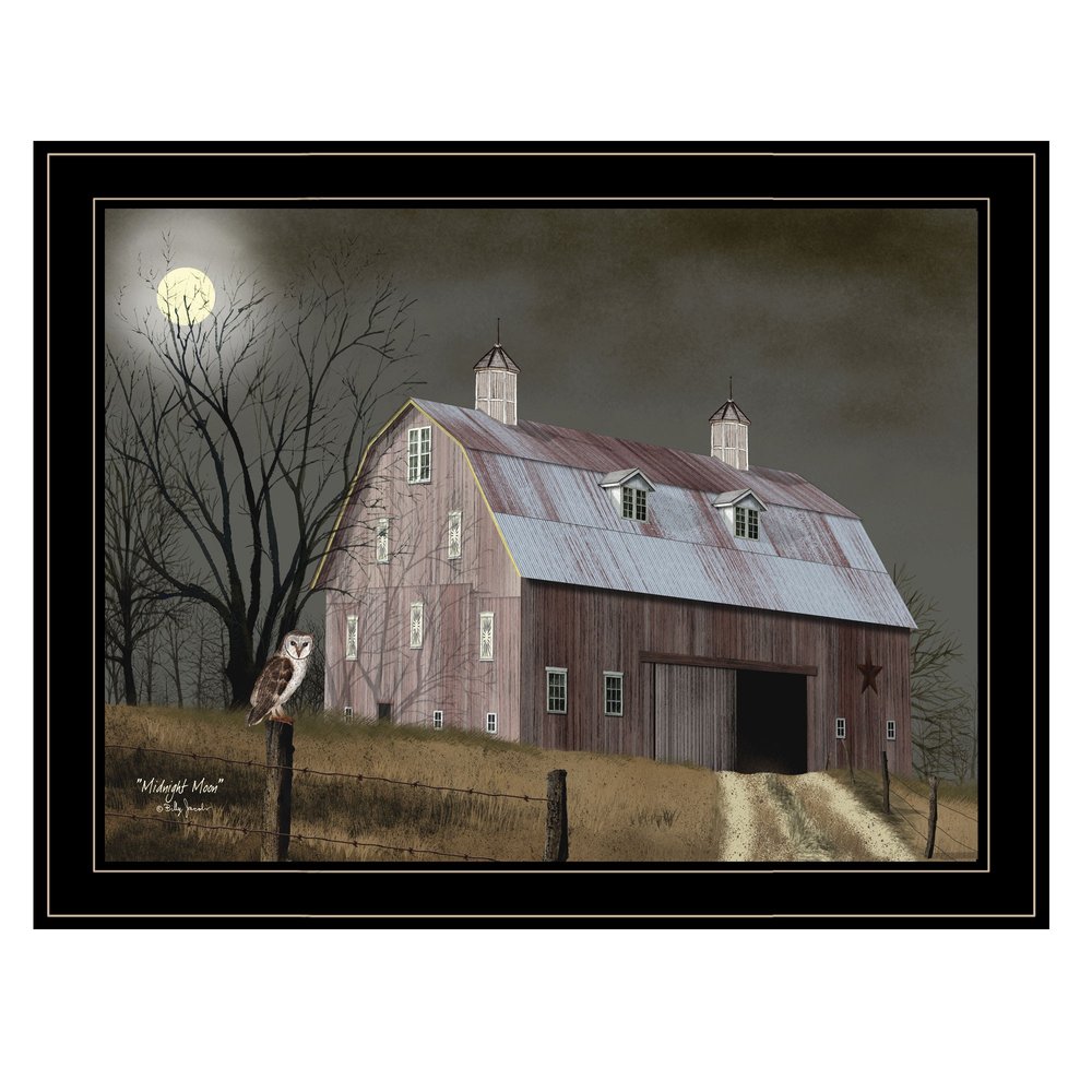 Midnight Moon 6 Black Framed Print Wall Art — view 1
