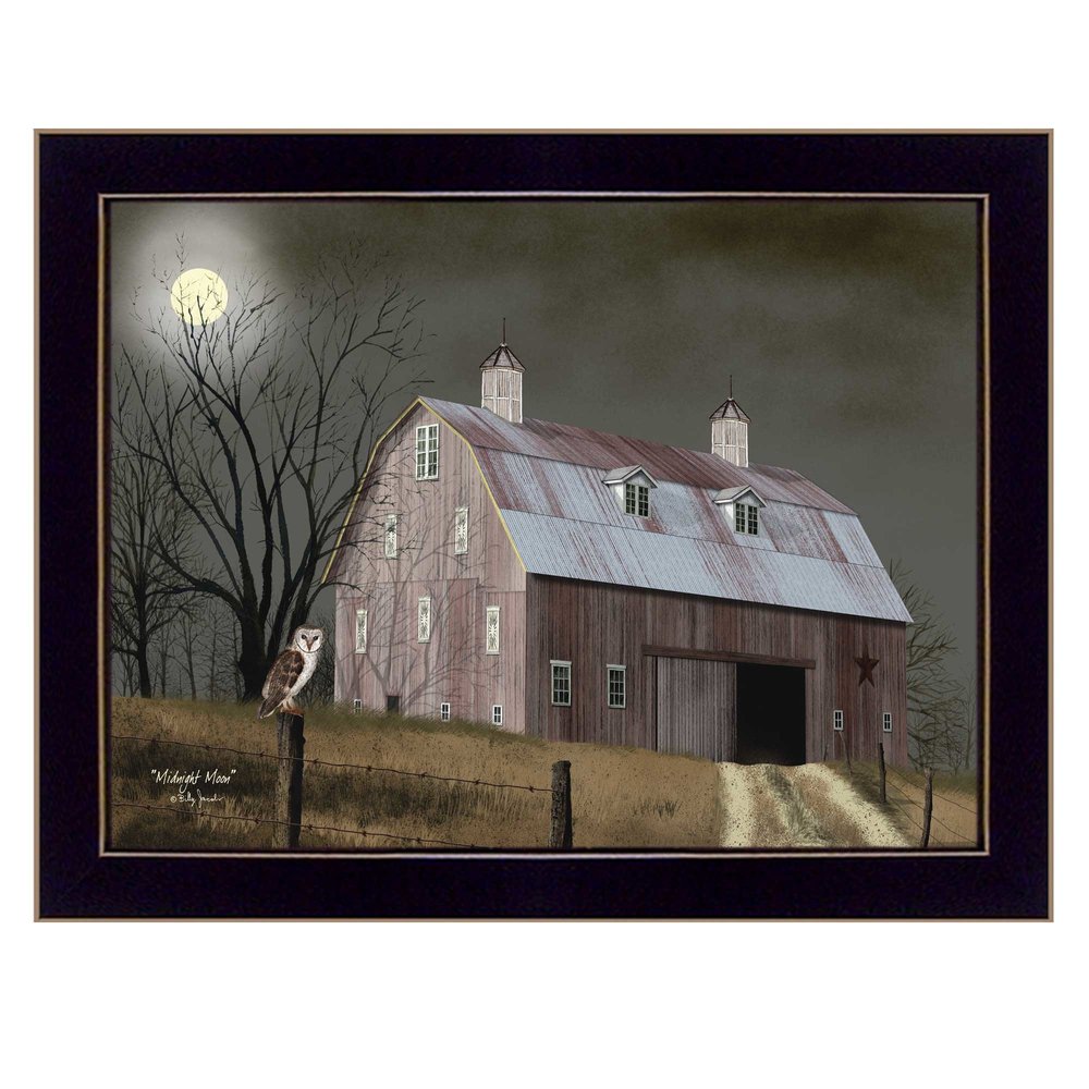 Midnight Moon 7 Black Framed Print Wall Art — view 1