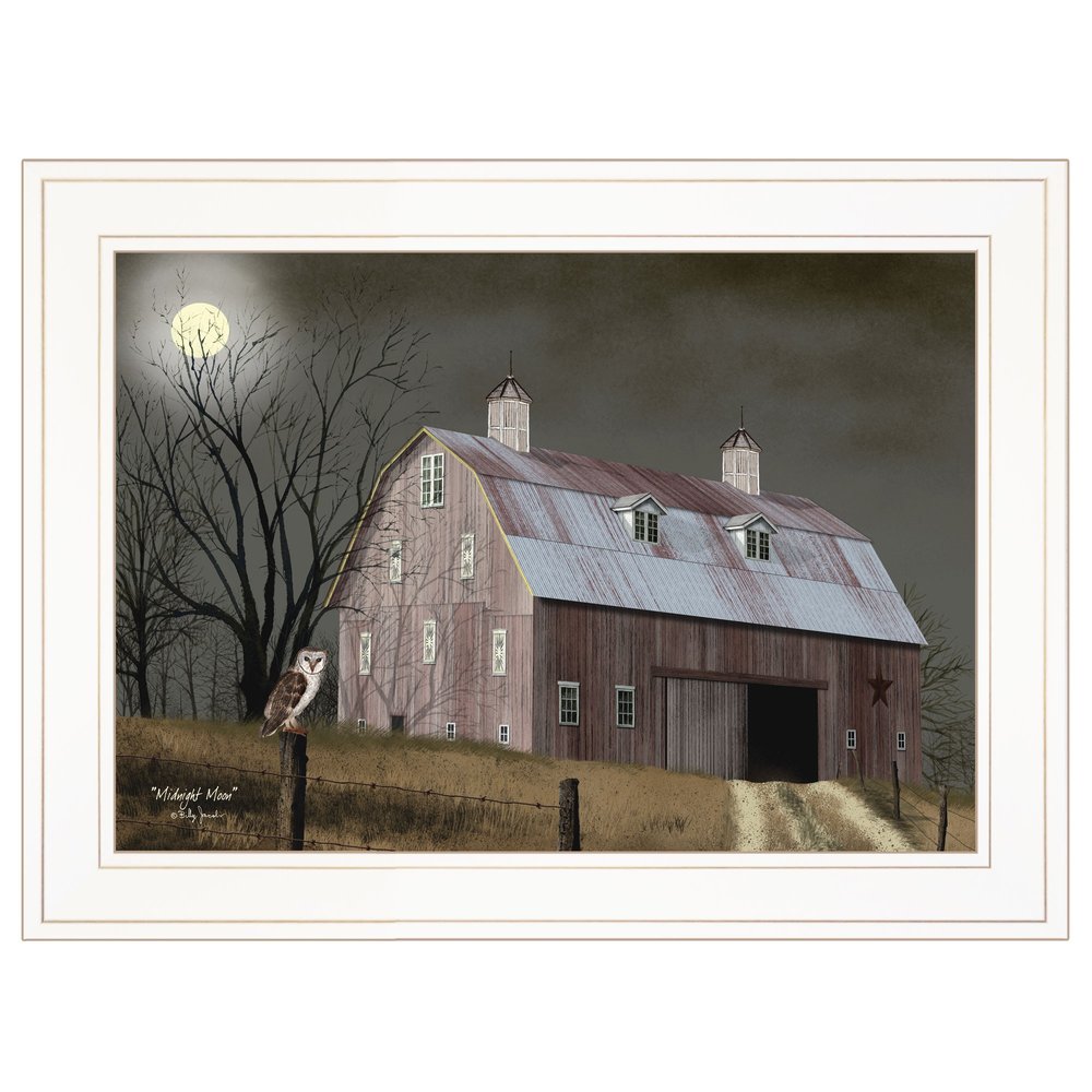 Midnight Moon 2 White Framed Print Wall Art — view 1