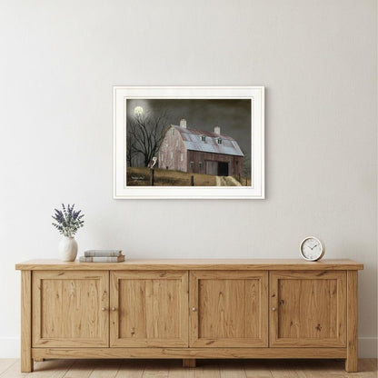 Midnight Moon 2 White Framed Print Wall Art