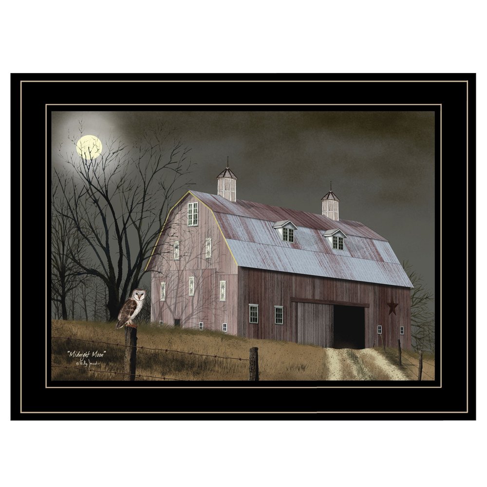 Midnight Moon 3 Black Framed Print Wall Art — view 1