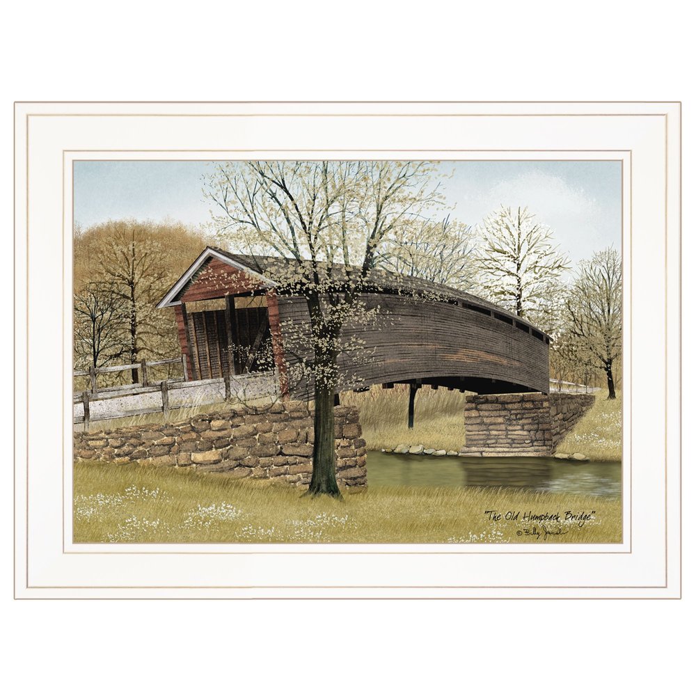 The Old Humpback Bridge 1 White Framed Print Wall Art — view 1