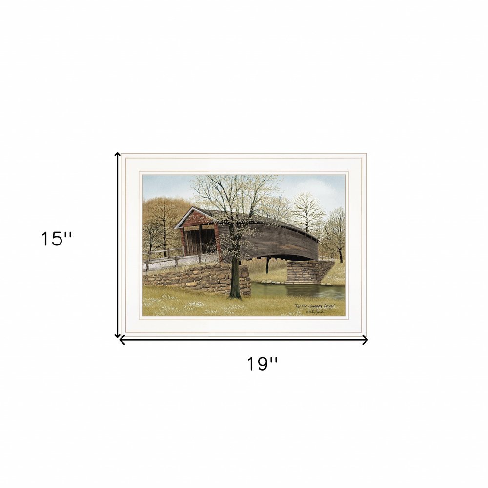 The Old Humpback Bridge 1 White Framed Print Wall Art — view 3
