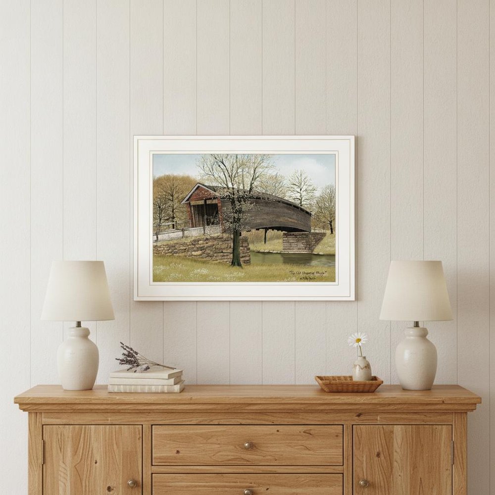 The Old Humpback Bridge 1 White Framed Print Wall Art — view 4