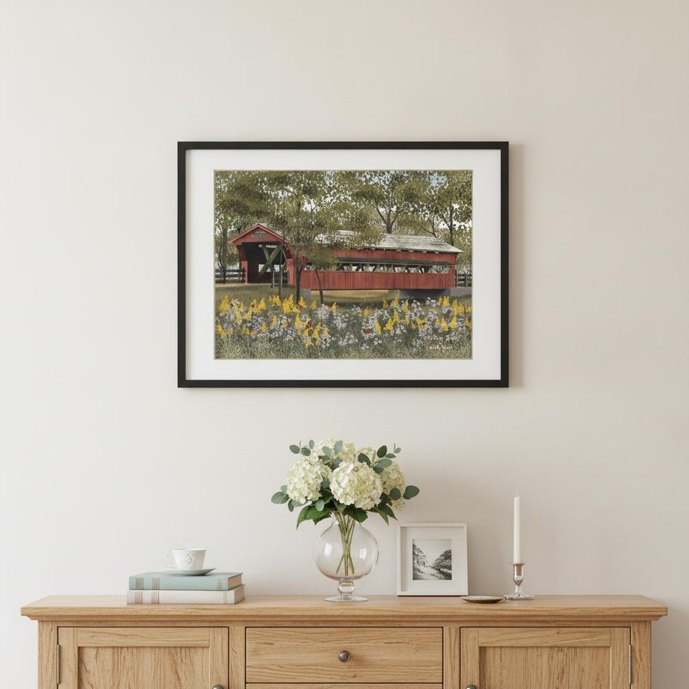 Pottersburg Bridge 2 Black Framed Print Wall Art — view 4
