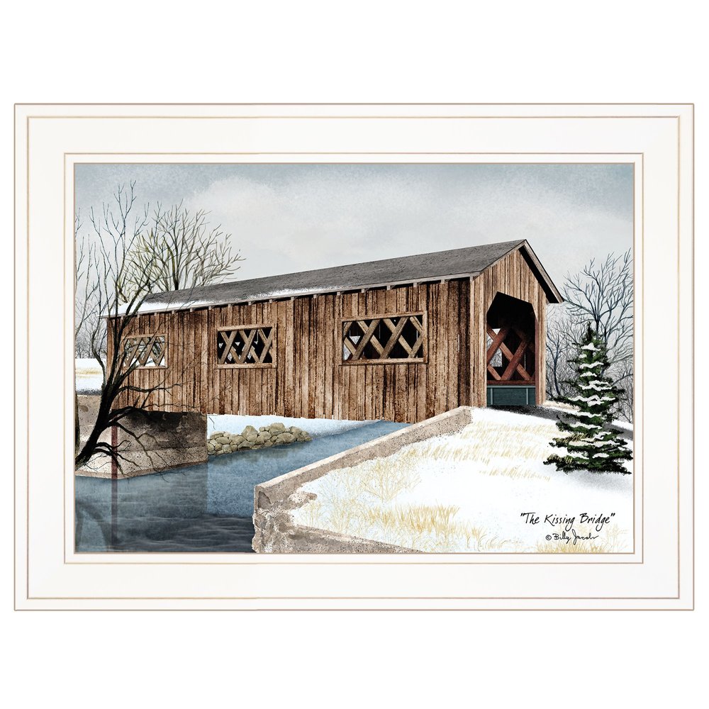The Kissing Bridge 1 White Framed Print Wall Art — view 1
