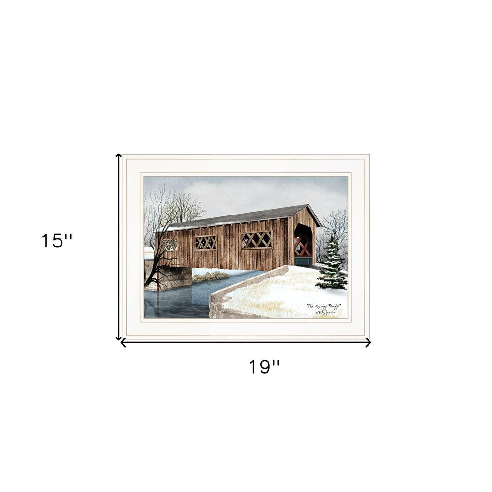 The Kissing Bridge 1 White Framed Print Wall Art — view 3