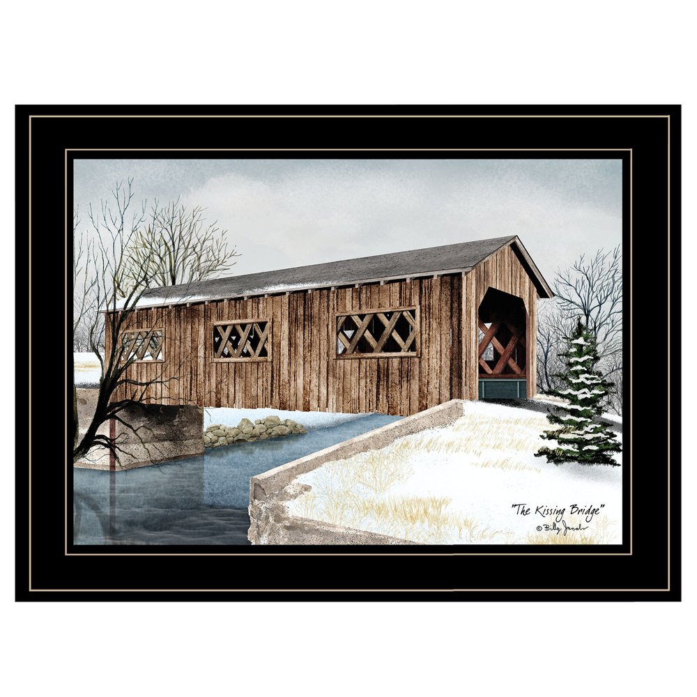 The Kissing Bridge 2 Black Framed Print Wall Art — view 1