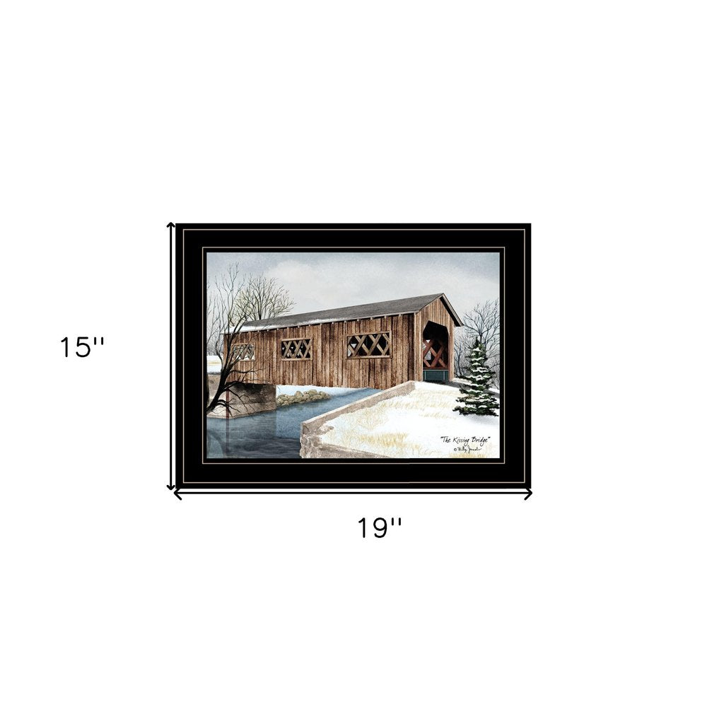 The Kissing Bridge 2 Black Framed Print Wall Art — view 3